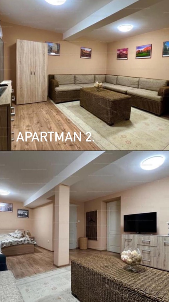 Apartman nappali rattan ülőgarnitúrával